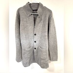 Ron Tomson RNT23 Men’s Grey Shawl Knit Cardigan, Size Large